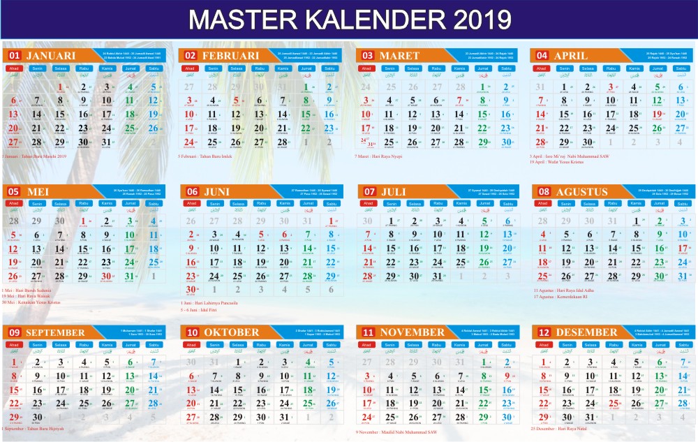 kalender indonesia 2019